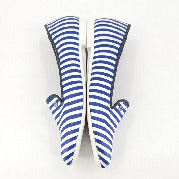 Arcopedico Womens Striped Flats Blue White Satin Slip-on Nautical Beachy Shoe 38 - Picture 4 of 16